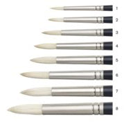 WN Artists' Oil Natural Bristle Brushes - Round LH #1-8 (Winsor & Newton)
