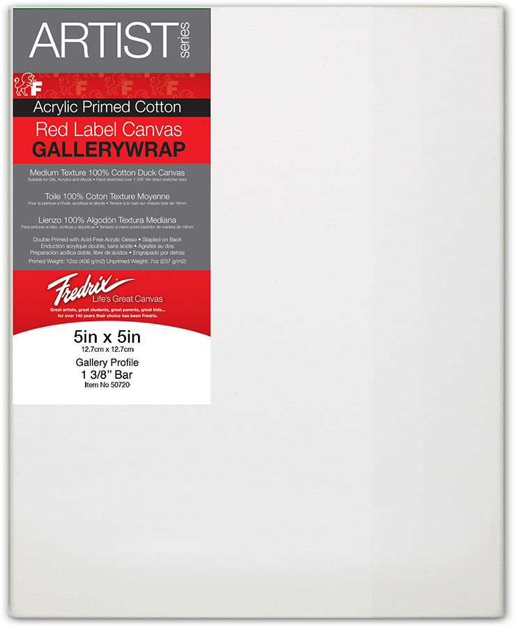 FDX  5X5  RED GALLERYWRAP STRETCHED CANVAS FREDRIX