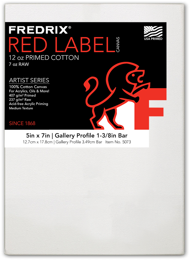FDX  5X7  RED GALLERYWRAP STRETCHED CANVAS FREDRIX