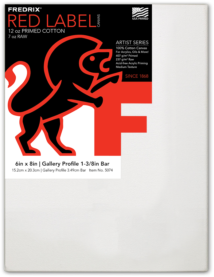 FDX  6X8  RED GALLERYWRAP STRETCHED CANVAS FREDRIX