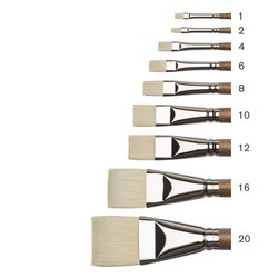 WN Artists' Oil Synthetic Hog Bristle Brushes - Bright LH #1-20 (Winsor & Newton)