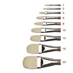 WN Artists' Oil Synthetic Hog Bristle Brushes LH #1-20 - Filbert (Winsor & Newton)