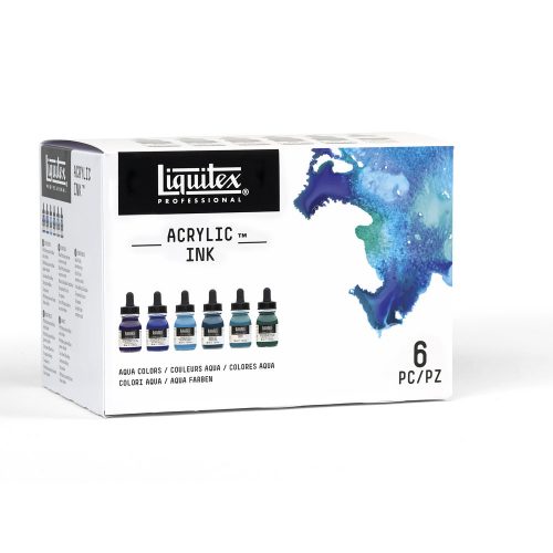 ACRYLIC INK SET 6 BOTTLES (Liquitex)