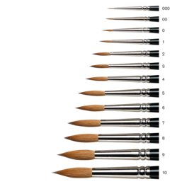 WN Series 7 Finest Kolinsky Sable Watercolor Brushes (Winsor & Newton)